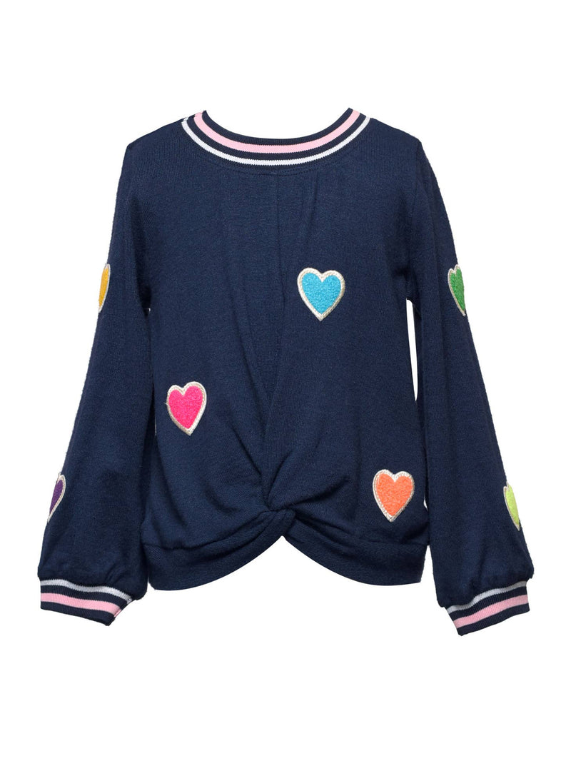 Infant l Toddler l Little l Big Girl Stripe Heart Pullover