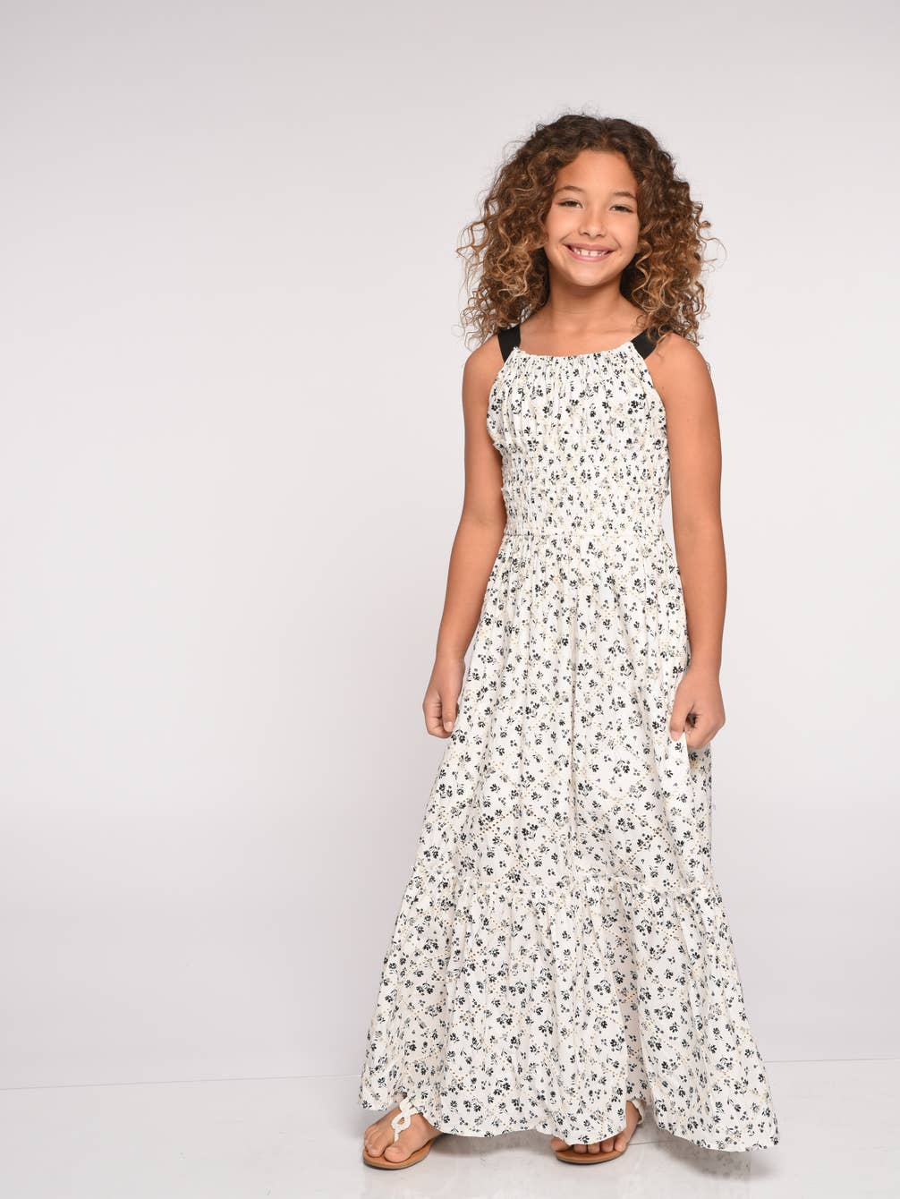 Little l Big l Tween Girls Ditsy Floral Print Boho Maxi Dress