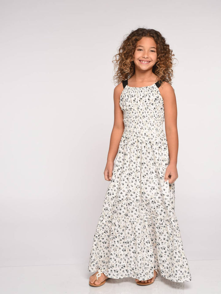Little l Big l Tween Girls Ditsy Floral Print Boho Maxi Dress