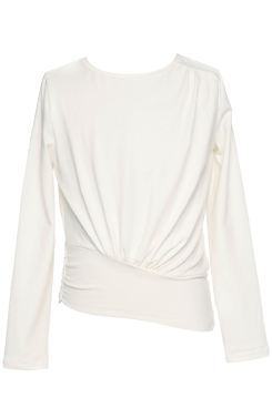 Little I Big Girls Asymmetric Pleated Elevated Long Sleeve Top