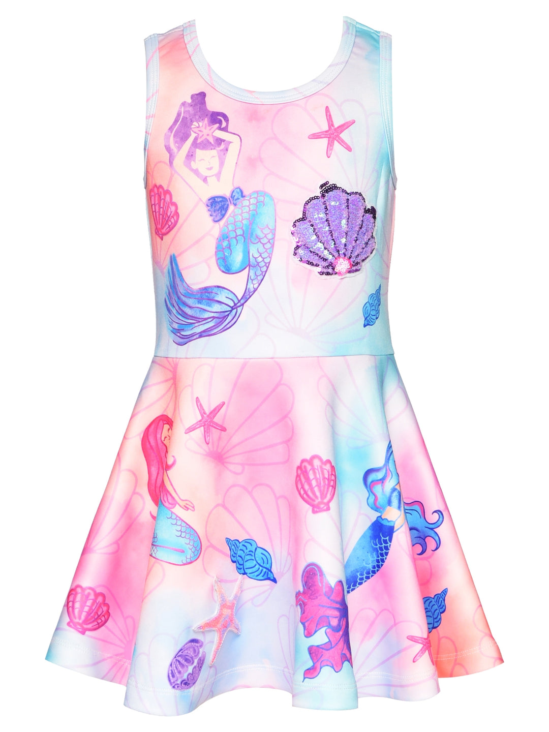 Toddler l Little Girl’s Mermaid Shell Ombre Skater Dress