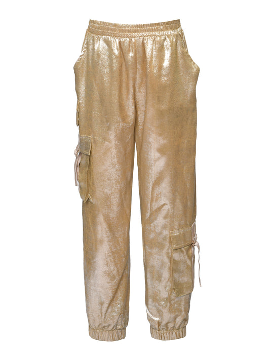 Big l Tween Girl’s Metallic Sheen Cargo Pant Joggers
