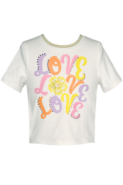 Little Girl’s Tween “Love” Daisy Bling Graphic Top