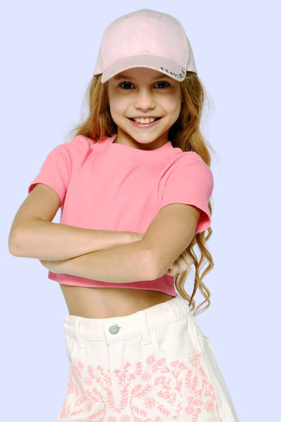 Little Girl’s Tween Round Neckline Semi Crop