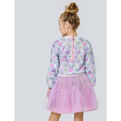 Little l Toddler l Tween Girl’s Sequin Heart Tutu Twofer Dress