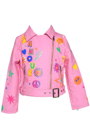 Toddler l Little Girls Colorful Amour Motto Jacket