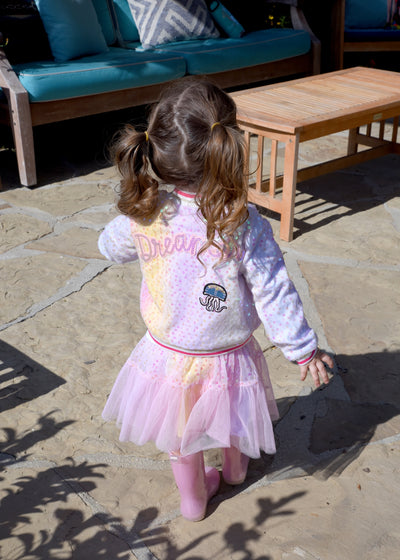 Infant l Toddler l Little Girl’s Sequin Pastel Tie Dye Mesh Skirt
