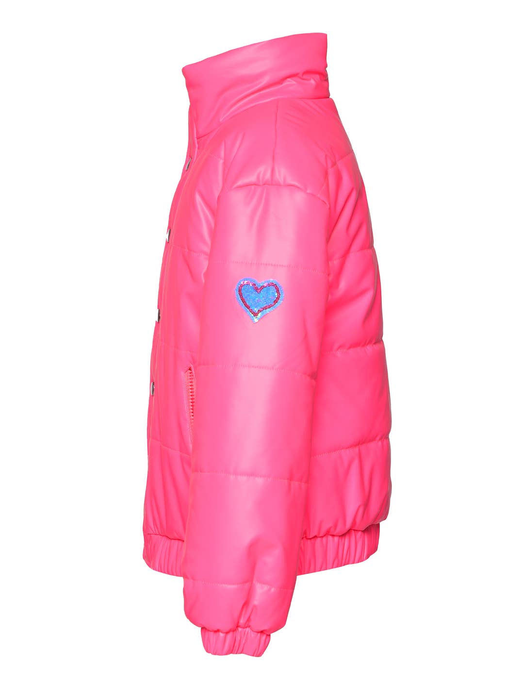 Little l Big l Tween Girl’s Pleather Patch Puffer Jacket