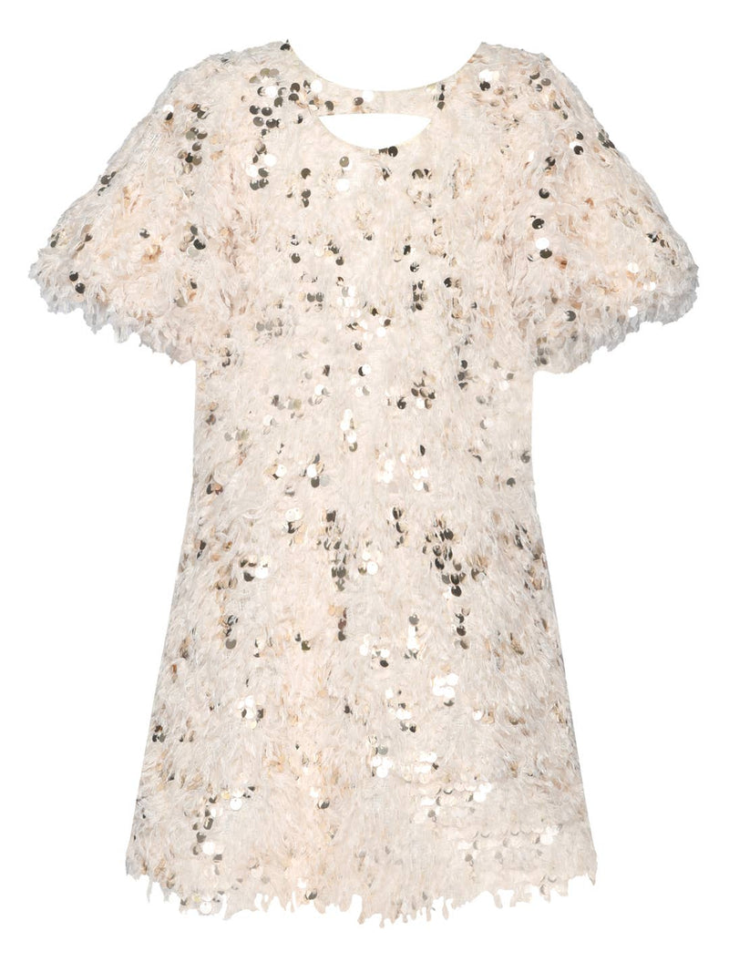 Little l Big l Tween Girl’s Faux Feather Sequin Party Dress