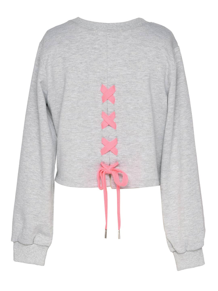 Little l Big l Tween Girl’s Happy Emoji Rhinestone Lace-Up Top