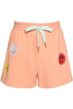 Tween Peach Emoji Print Shorts