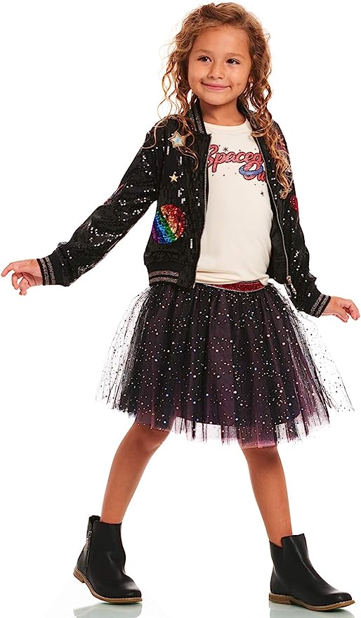 Little l Big Girls Sparkly Fluffy Mesh Tutu Skirt