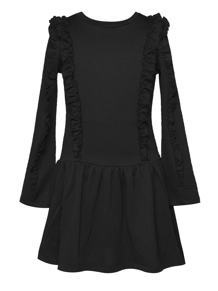 Big Girl l Tween Long Sleeve Ruffle Textured Dress
