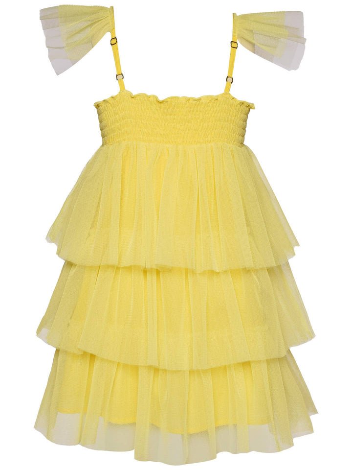 Infant l Toddler l Little Girl’s Daisy Patch Mesh Tiered Dresss