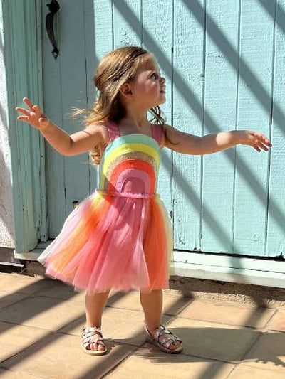 Little Girl’s Pastel Rainbow Fluffy Tutu Dress