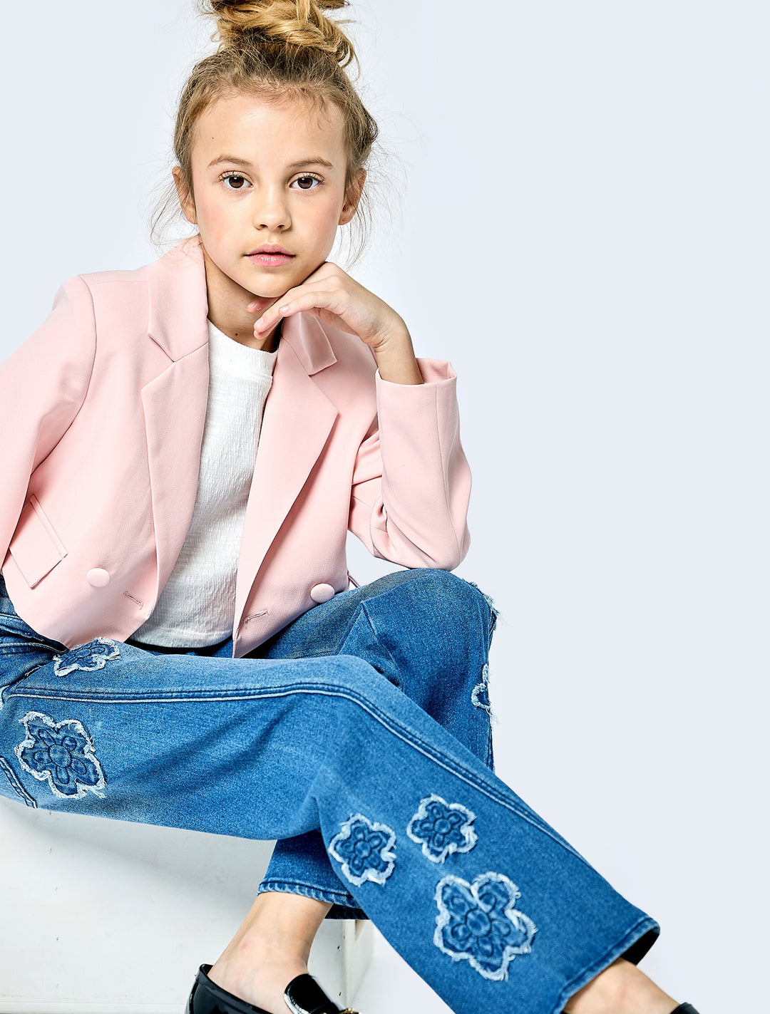 Little l Big l Tween Girl’s Daisy Distressed Wide Leg Jeans