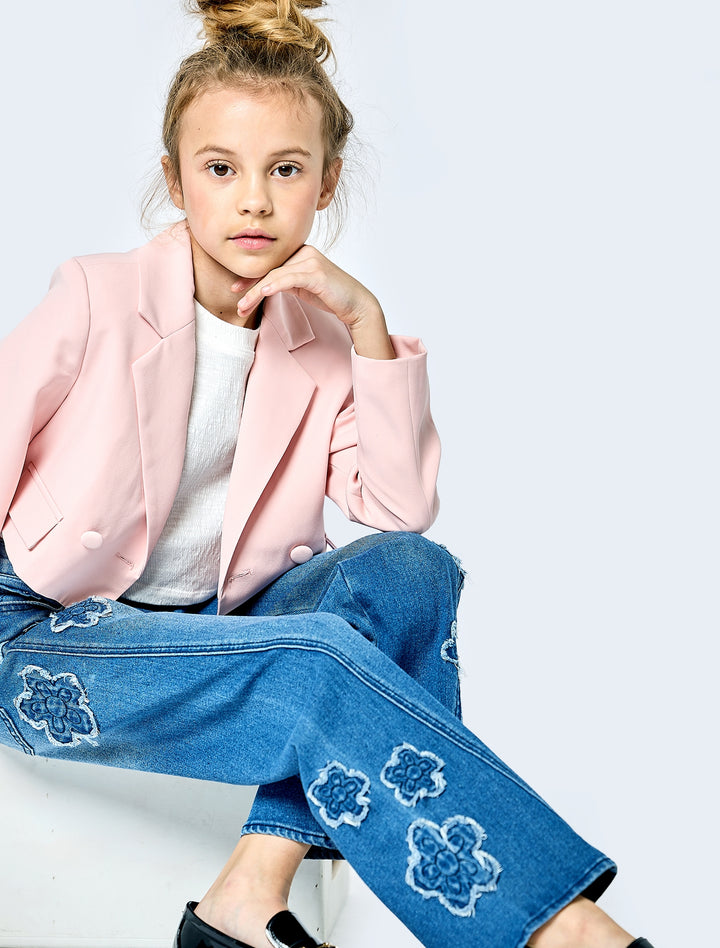 Little l Big l Tween Girl’s Daisy Distressed Wide Leg Jeans