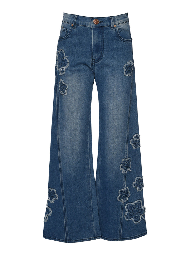 Little l Big l Tween Girl’s Daisy Distressed Wide Leg Jeans