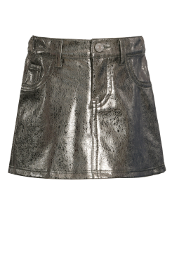 Infant l Toddler Textured Pleather Trendy Metallic Skirt