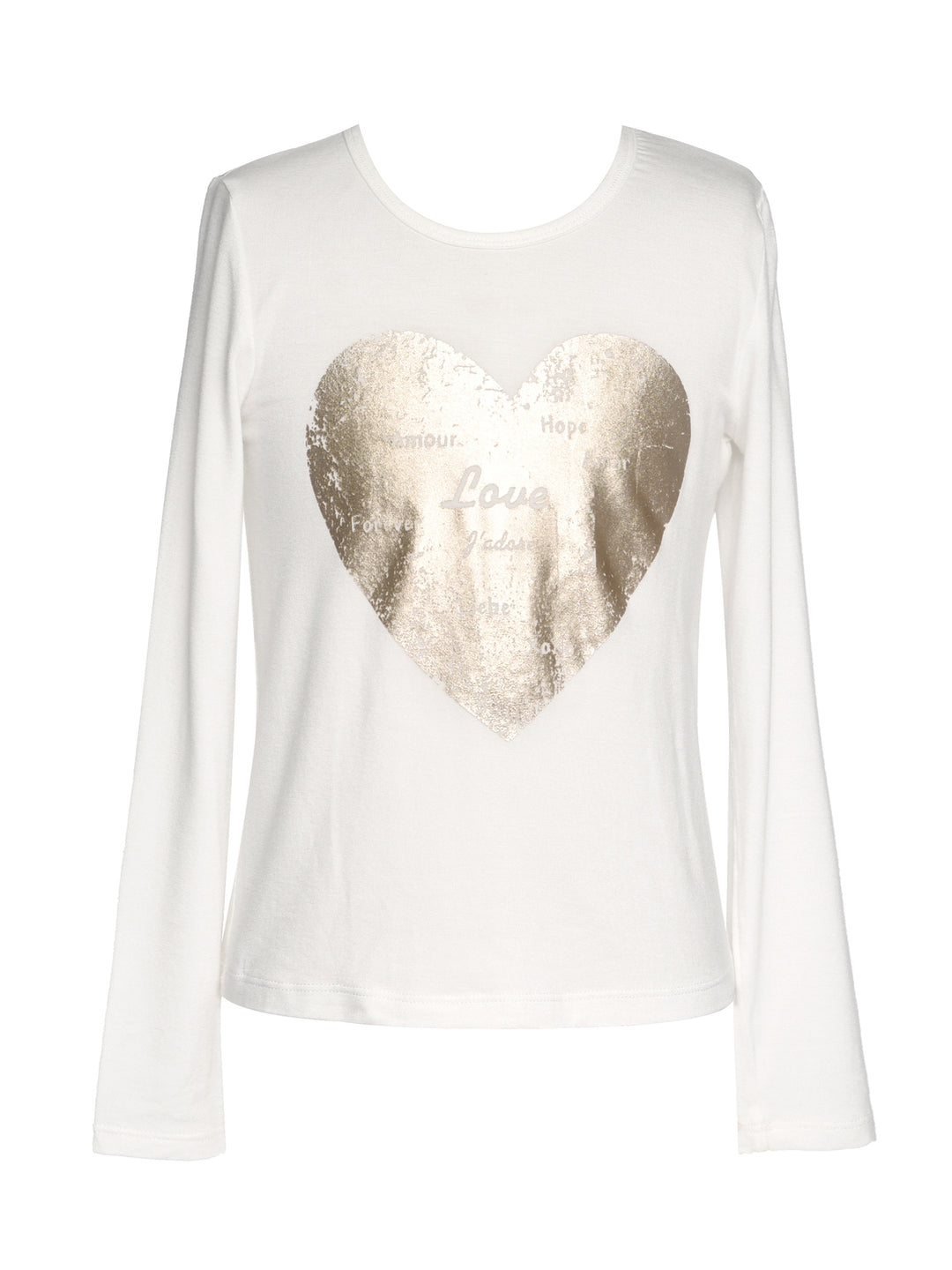 Little l Big l Tween Metallic Gold Heart Love Top