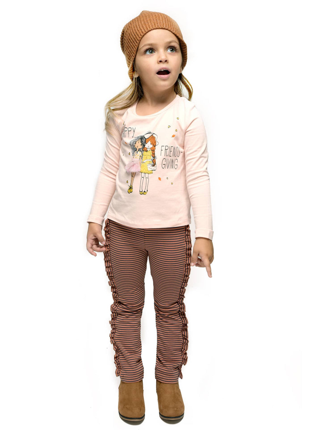 Toddler l Little Girl’s Bestie 3D Graphic Bestie Friendsgiving Tee