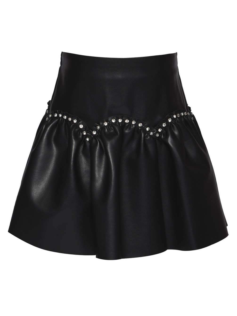 Little l Tween Girl’s Vegan Leather Rhinestone Stud Skirt