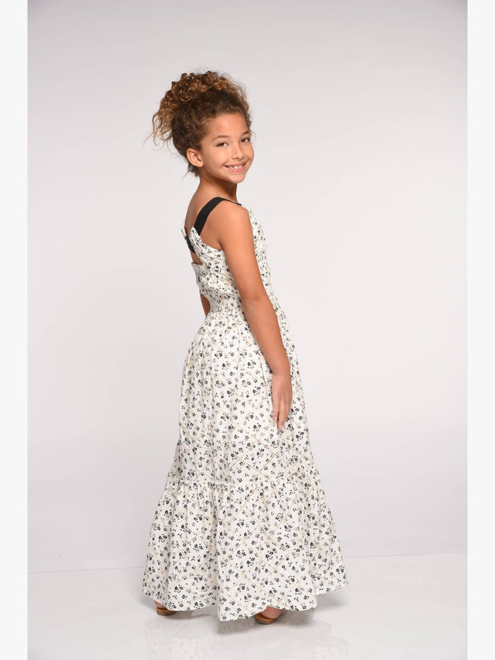 Little l Big l Tween Girls Ditsy Floral Print Boho Maxi Dress