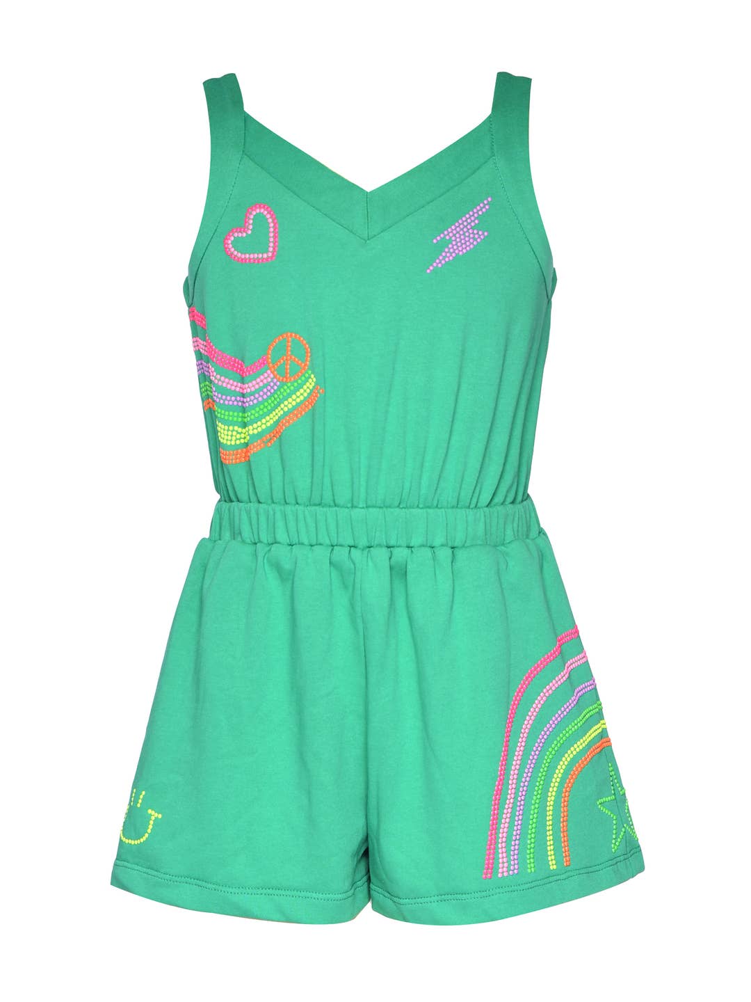 Little l Big Girls Cinched Waist Rainbow Romper