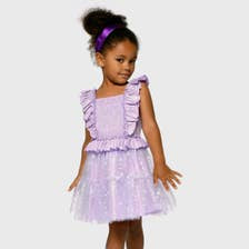 Infant l Toddler Iridescent Tiered Ruffle Mesh Star Tutu Dress