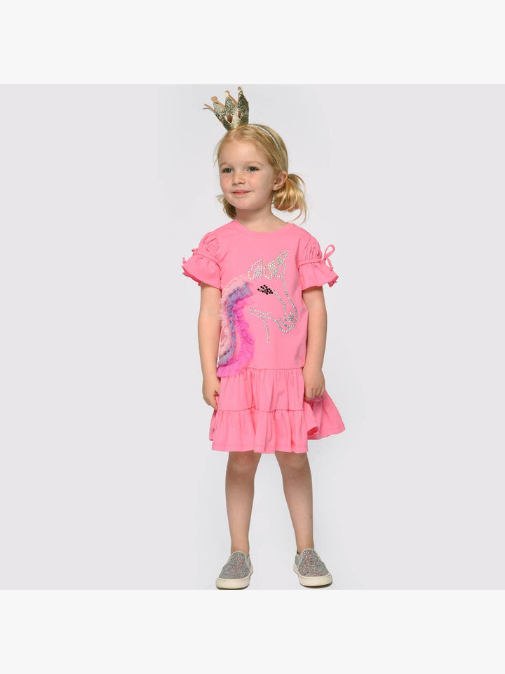 Infant l Toddler l Little Girls Unicorn Fit &amp; Flare Dress
