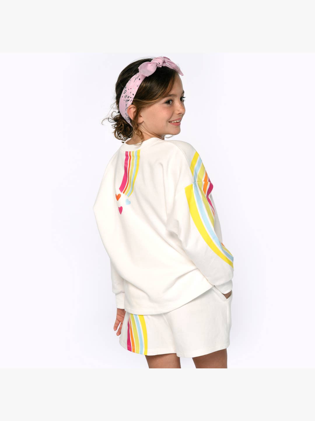 Little l Big l Tween Girl’s Rainbow Heart Pullover Crewneck