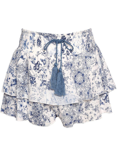 Little Girl’s Tween Floral Printed Tiered Tassel Skort