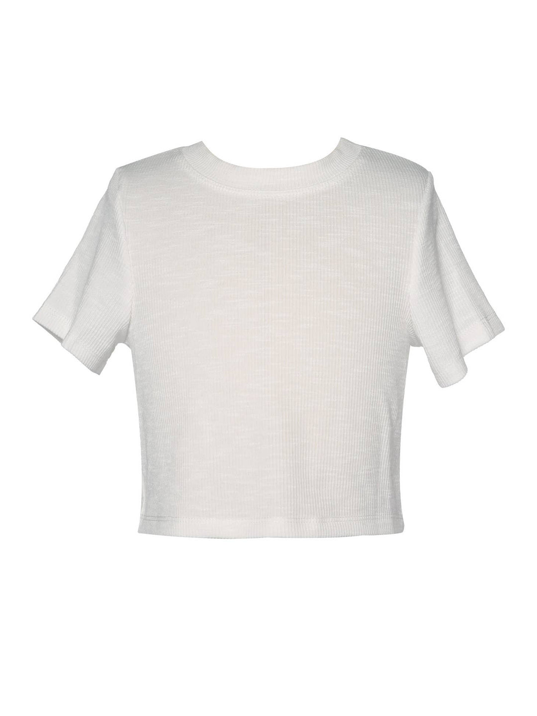 Little Girls l Tween Round Neck Short Sleeve Crop Top