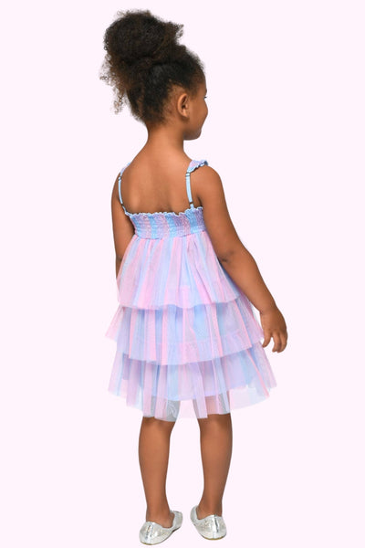 Infant I Toddler Cotton Candy Pastel Ruffle Spin Wheel Dress