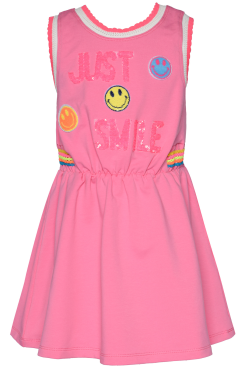 Infant l Toddler l Little Girl’s “Just Smile” Sequin Emoji Face Dress