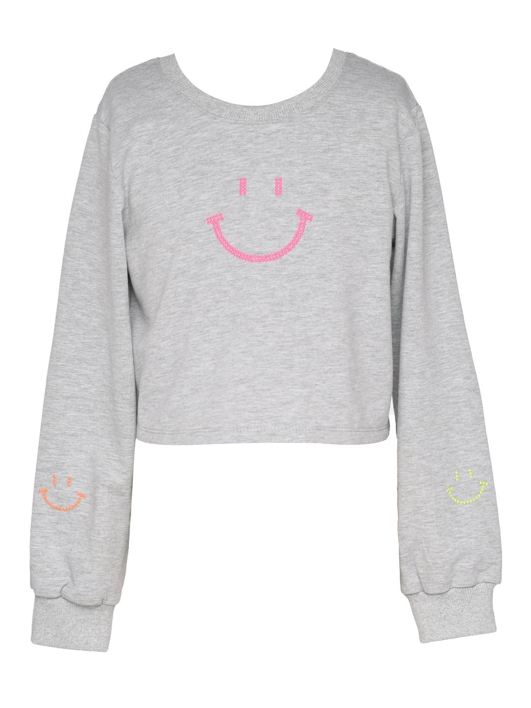 Little l Big l Tween Girl’s Happy Emoji Rhinestone Lace-Up Top