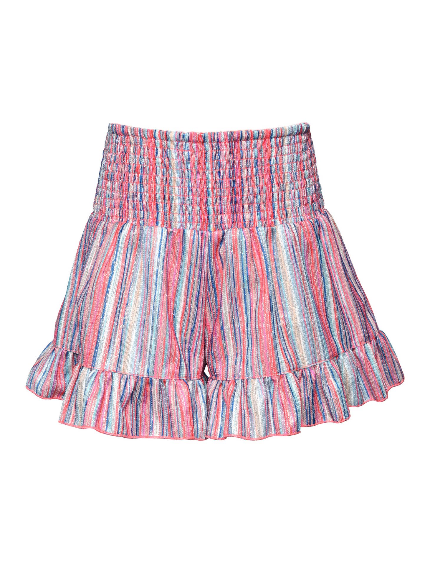 Big l Tween Girl's Metallic Glitter Stripe Smocked Shorts – HANNAH