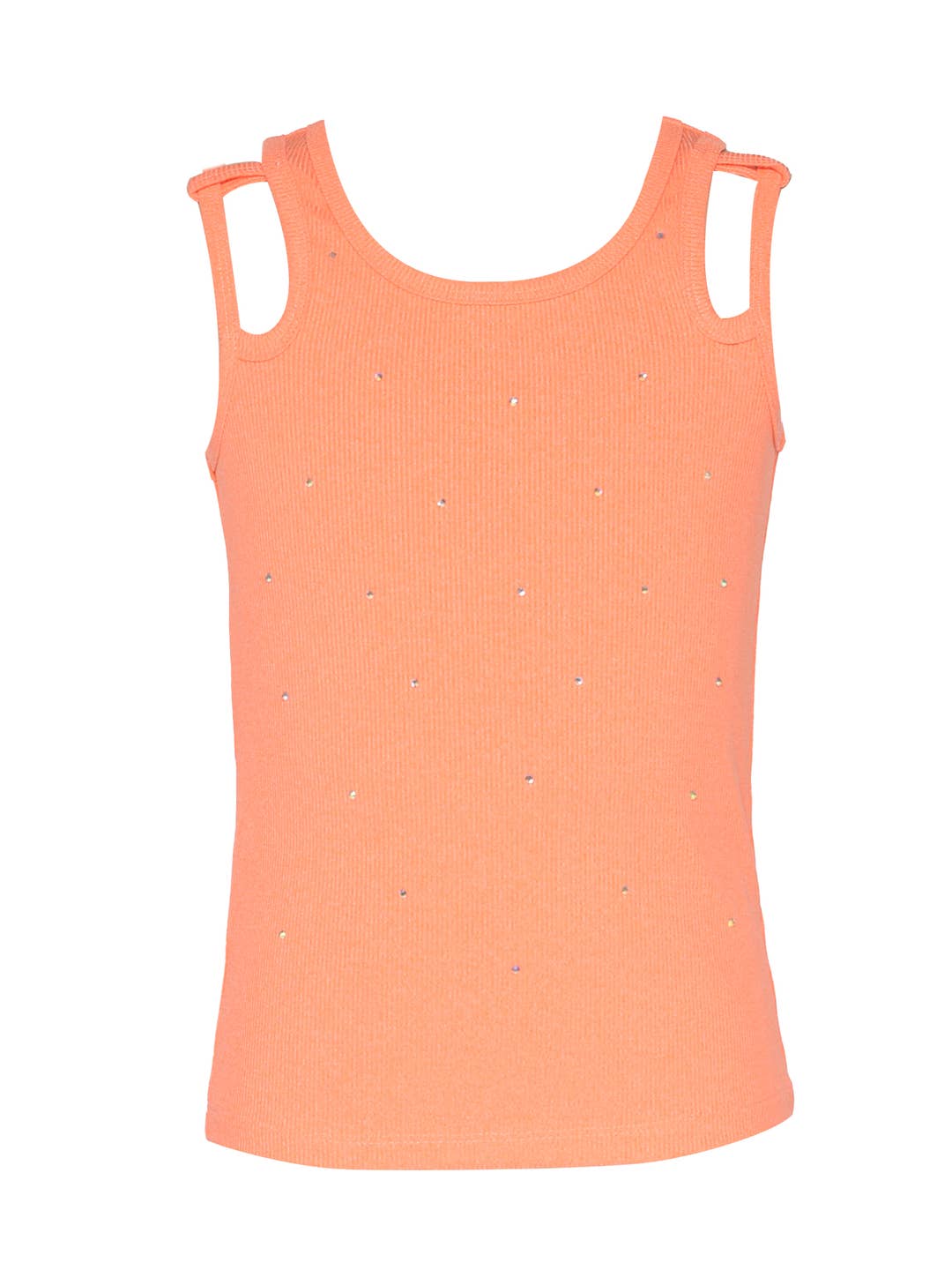 Rhinestone Cut-Out Ribbed Tank Top