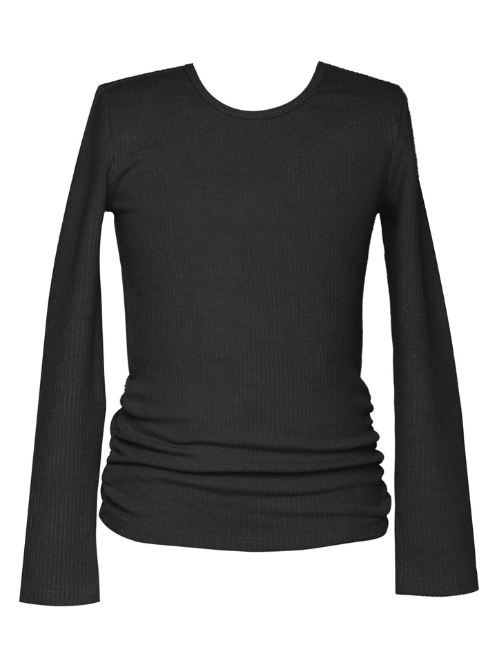 RUCHED RIB L/S TOP