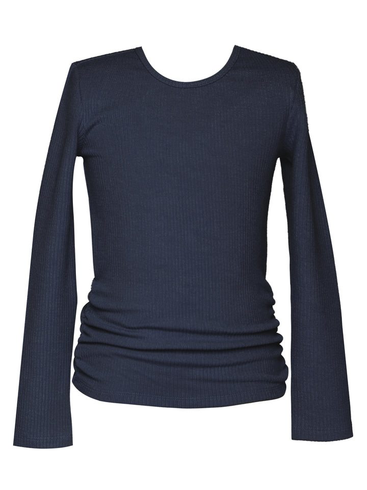 RUCHED RIB L/S TOP