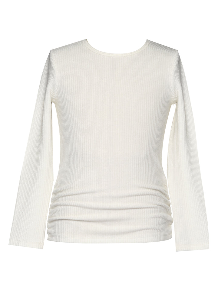 RUCHED RIB L/S TOP