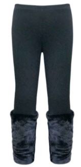 LEGGINGS WITH FAUX FUR CUFF