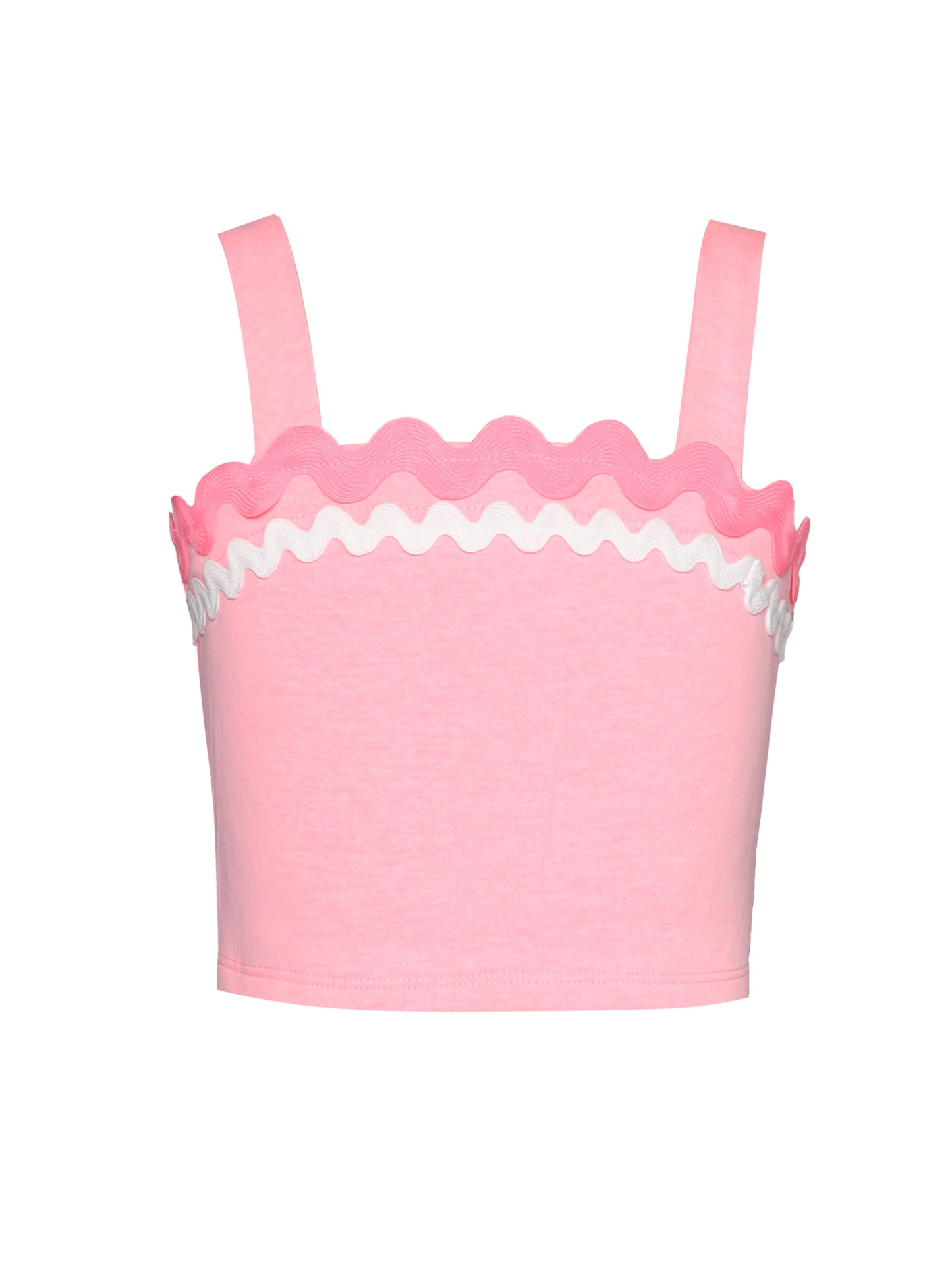 RICK RACK TRIMMED CROP TANK TOP