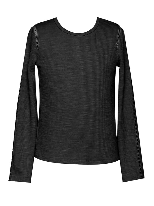 LONG SLEEVE TOP WITH LATTER TRIM