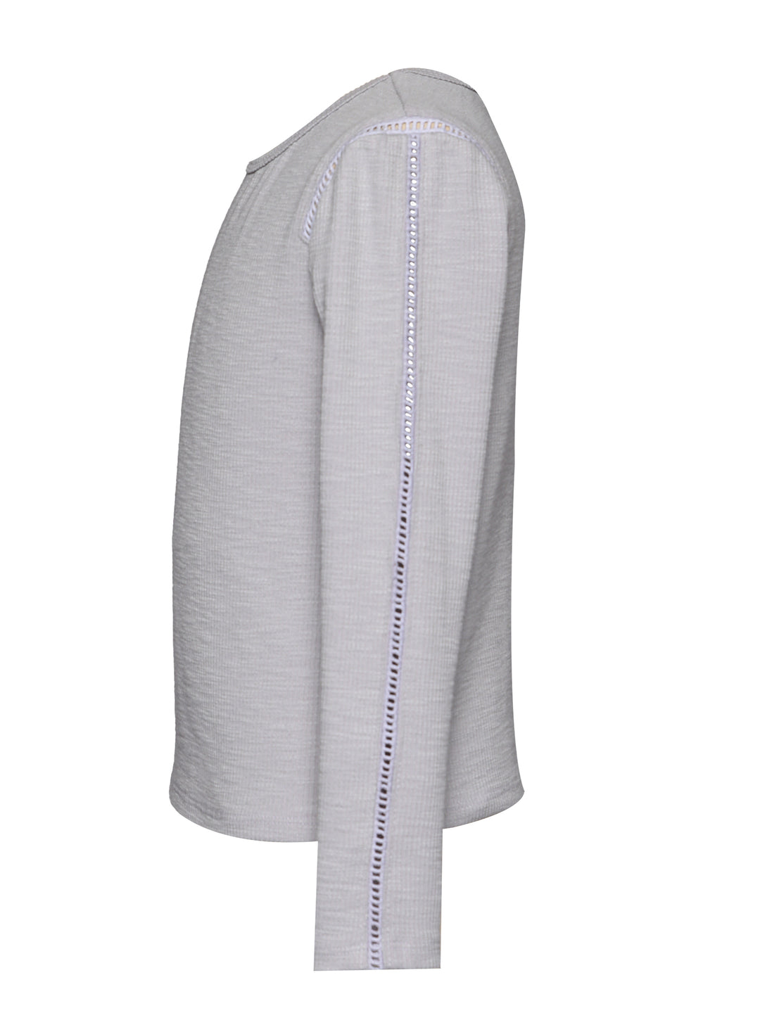 LONG SLEEVE TOP WITH LATTER TRIM