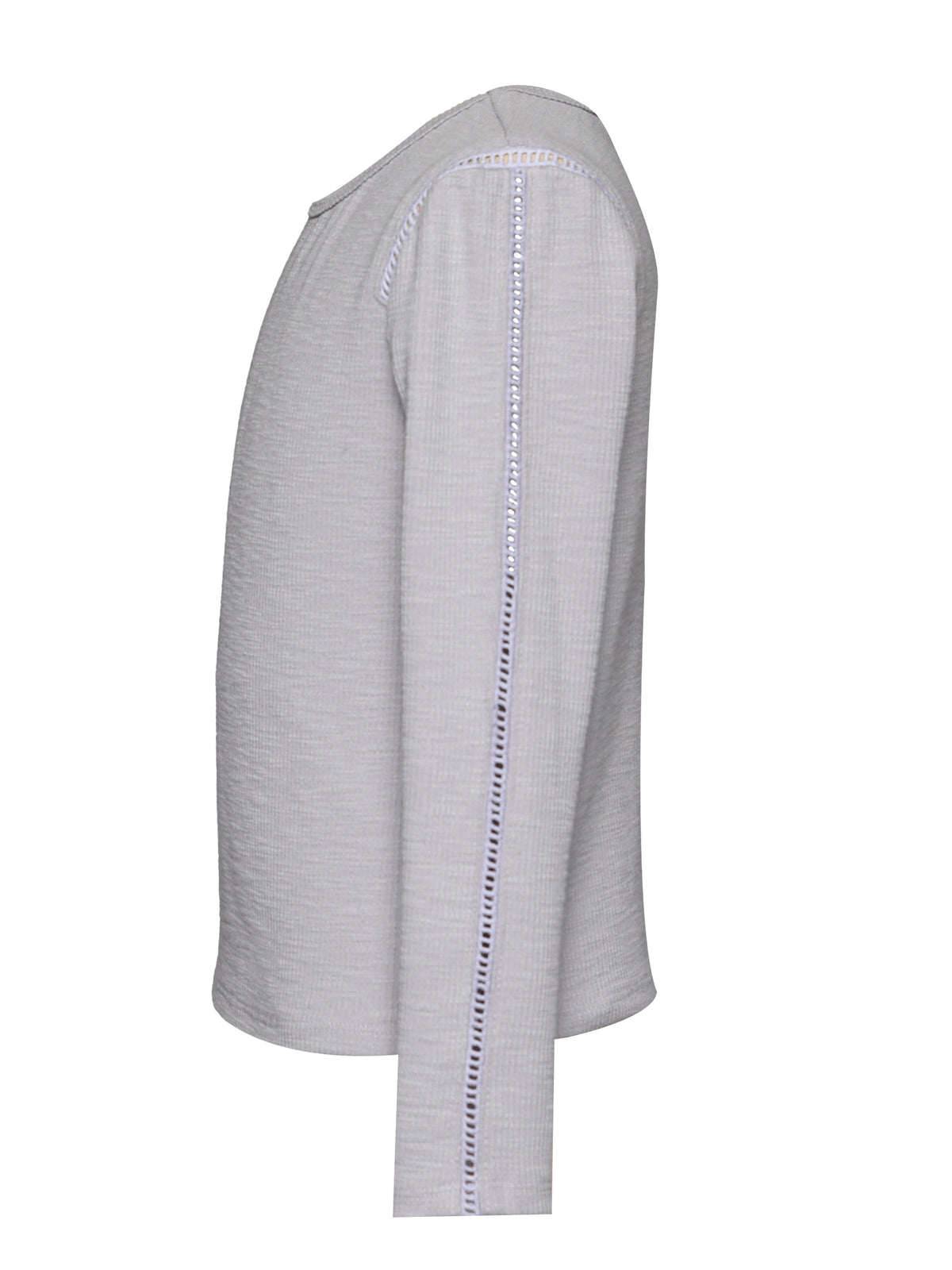 LONG SLEEVE TOP WITH LATTER TRIM