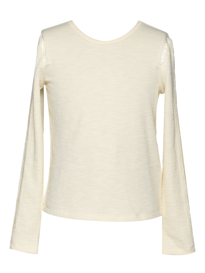 LONG SLEEVE TOP WITH LATTER TRIM