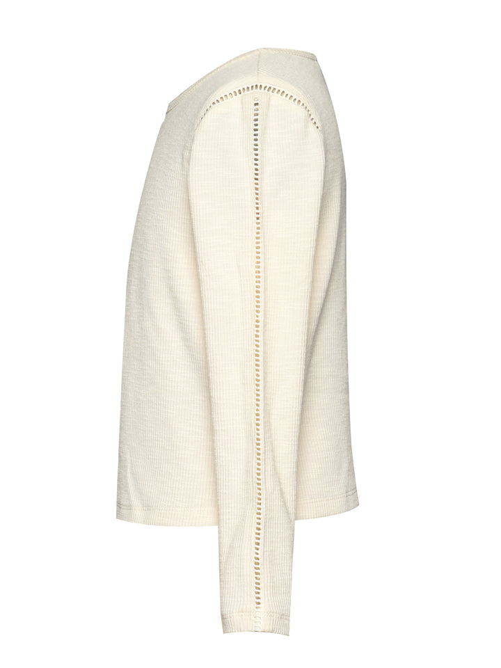LONG SLEEVE TOP WITH LATTER TRIM