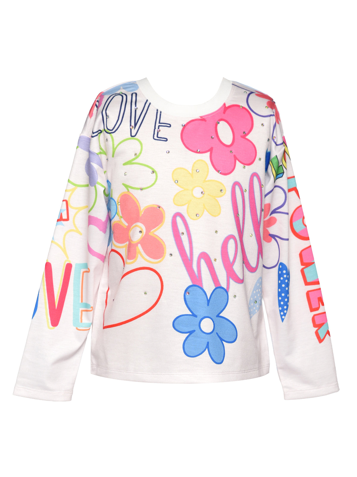 FLOWER-LOVE PRINTED SWEATSHIRT