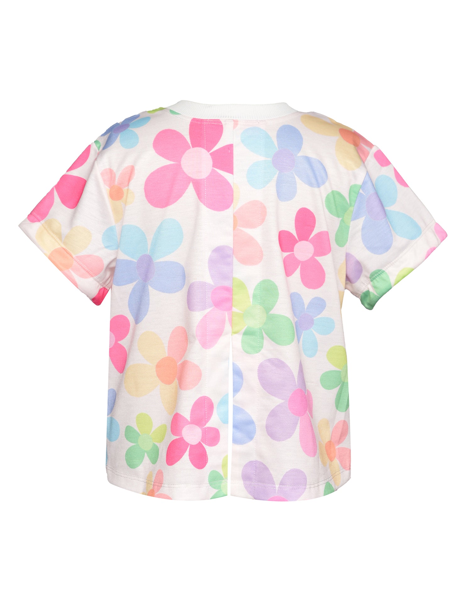SMILEY PRINT SHORT SLEEVE SWEATSHIRT